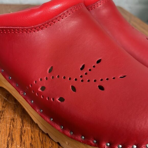 Red leather O’Keefe Troentorp Clogs size 40 or 9.5-10 Excellent condition - Picture 8 of 8